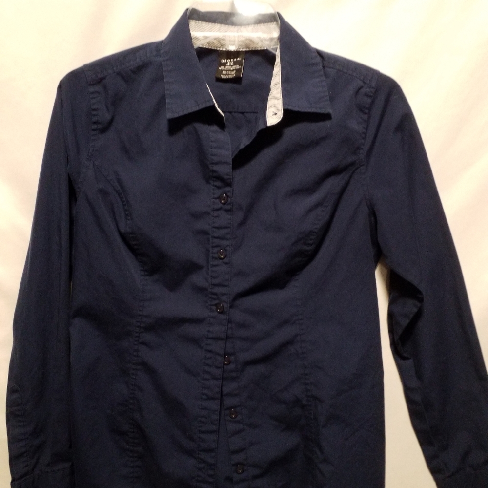 Navy blue button-up shirt
